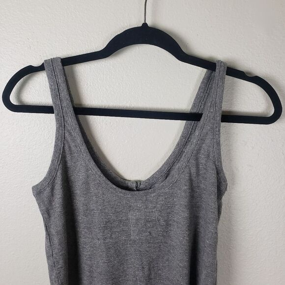Chaser Women's Ribbed Button Snap Light Grey Simple Basic Tank Size Medium/MD - Picture 7 of 8